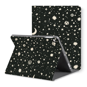 The back view of personalized iPad folio case with Space design - swap