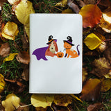 personalized RFID blocking passport travel wallet with Halloween Pets design on maple leafs