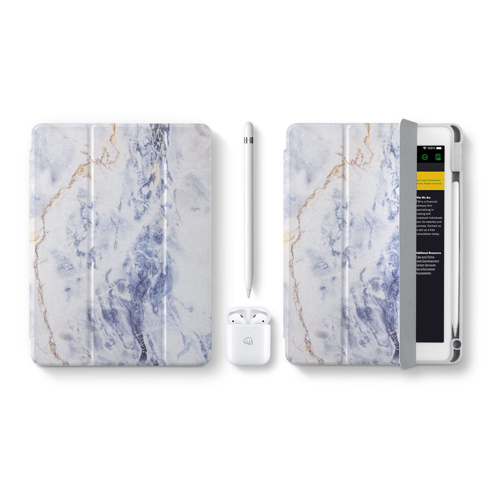 Vista Case iPad Premium Case with Marble Design perfect fit for easy and comfortable use. Durable & solid frame protecting the tablet from drop and bump.