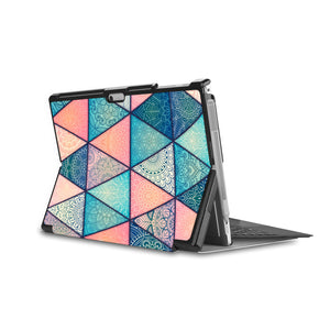 swap - the back side of Personalized Microsoft Surface Pro and Go Case in Movie Stand View with Aztec Tribal design