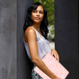 A yong girl holding personalized microsoft surface laptop case with Baby design