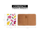 compact size of personalized RFID blocking passport travel wallet with Cute Dinozaurus design
