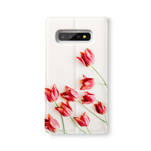 Back Side of Personalized Samsung Galaxy Wallet Case with FlatFlower design - swap