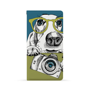 Front Side of Personalized Huawei Wallet Case with Dog design