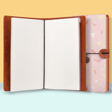 the front top view of midori style traveler's notebook with Baby design